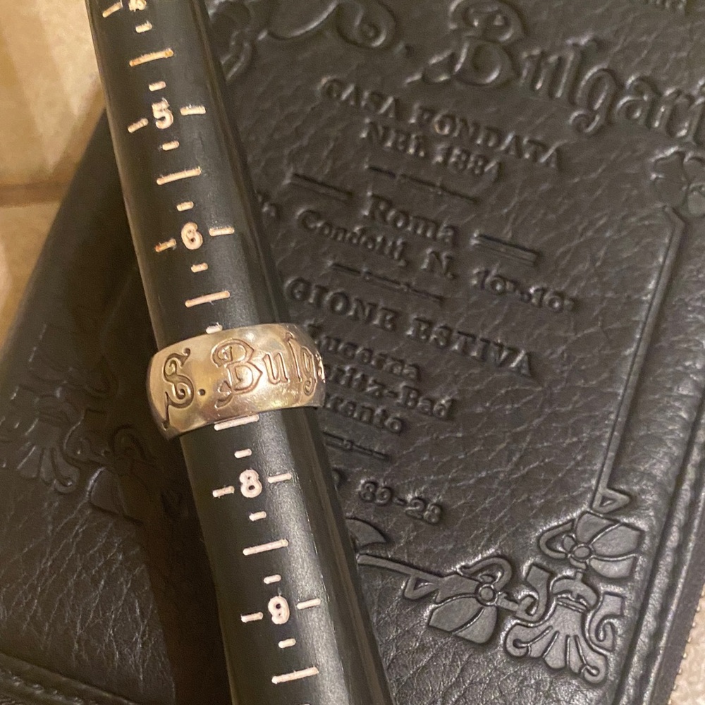 Bulgari Silver Band with Engraved Script
